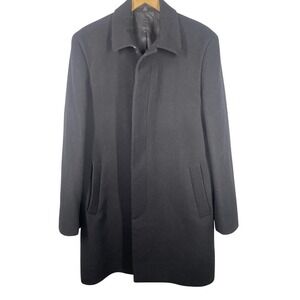 Schaffner Marx Black Wool Blend Button Front Car Coat Men's Size 40R